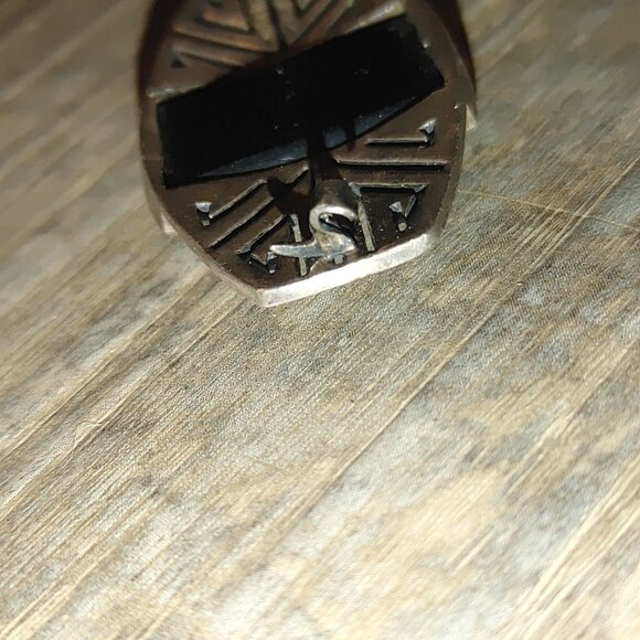 Brooch Antique Art Deco Sterling Silver Black Onyx Brooch Pin Made In Germany - Picture 11 of 15